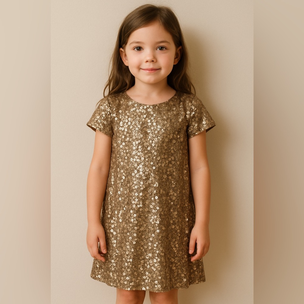 GAP Kids Tan Sequin Dress